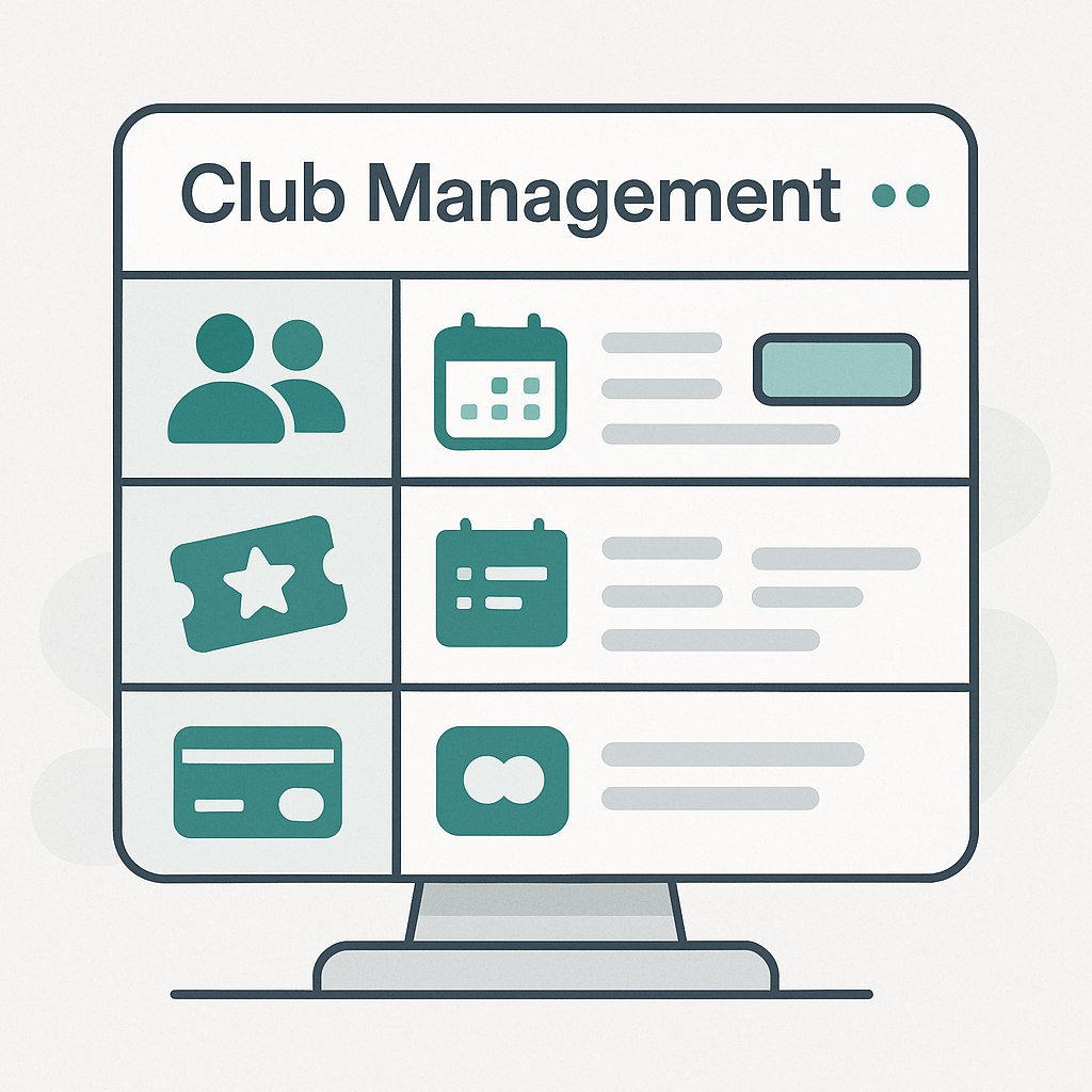 Illustration of TacTech.ai club management system for memberships and bookings